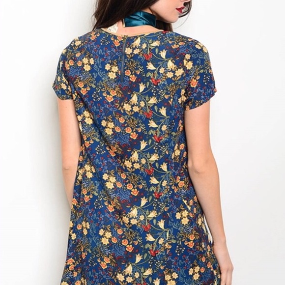 Blue Floral Dress - Picture 2 of 6