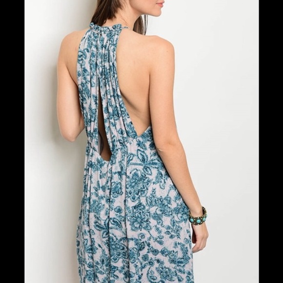Halter Neck Floral Dress - Picture 2 of 8