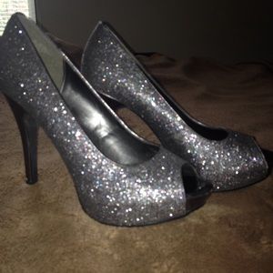 Silver Sparkle high heels