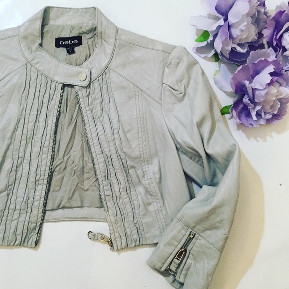 bebe Jackets & Blazers - NWOT! Bebe gray faux leather cropped jacket
