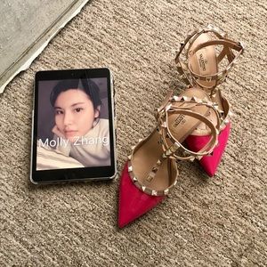 Valentino Kitten Heels Patent Pink Fuchsias
