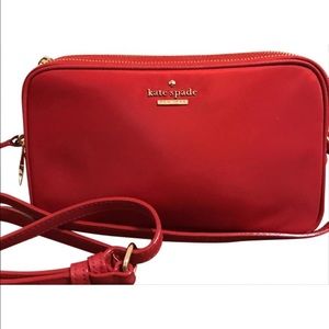 Kate spade red canvas crossbody