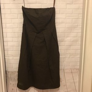 J Crew brown strapless Dress NWT