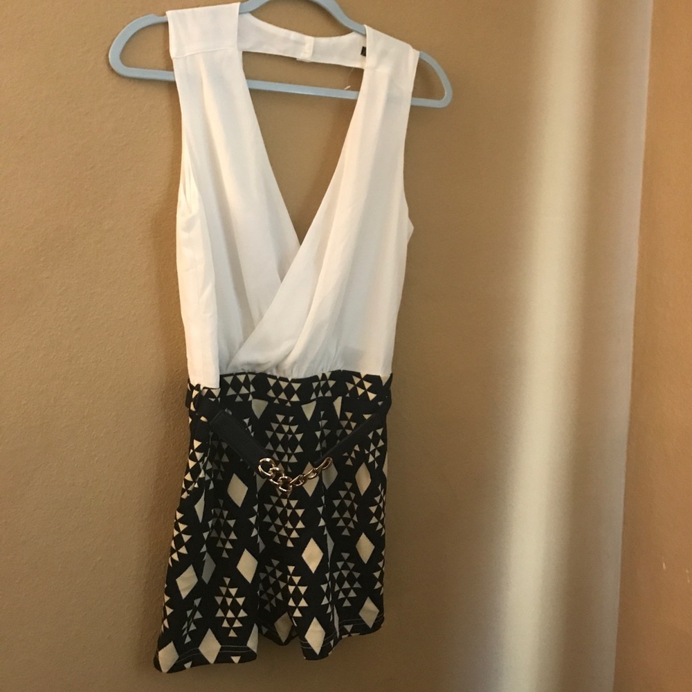 Romper with gold belt