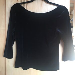 90s Vintage Black Velvet Top