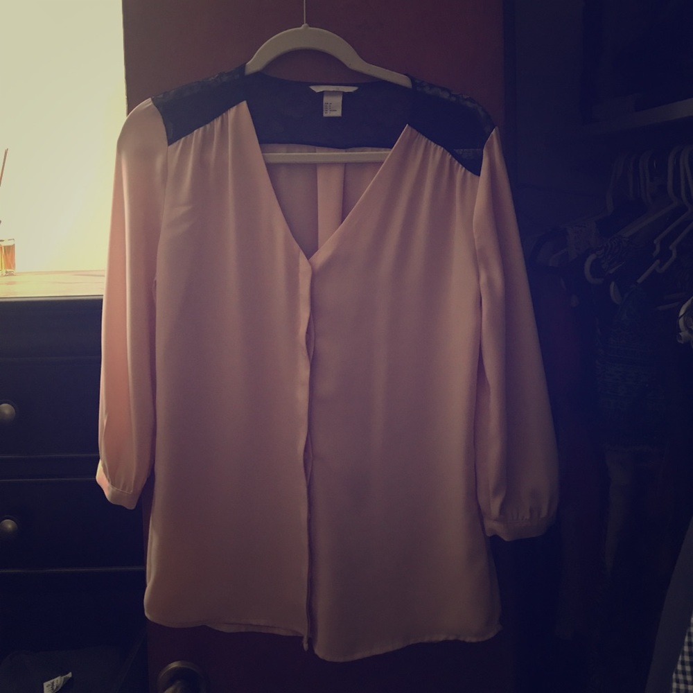 Pink and black HandM blouse!
