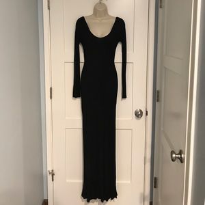 Black backless long dress