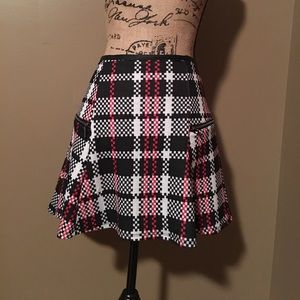 Flare plaid skirt