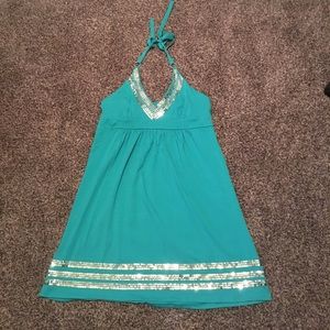 Turquoise beach dress L