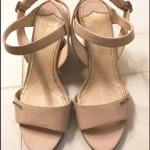 Prada nude wedge sandals size 6