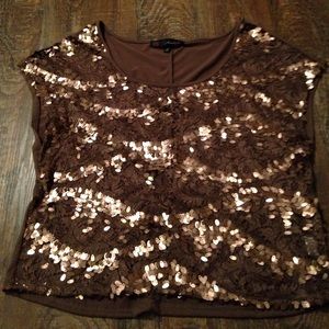 Brown sequin top