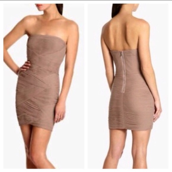 BCBGMaxAzria Dresses & Skirts - BCBG Taupe Malinda Dress size 4