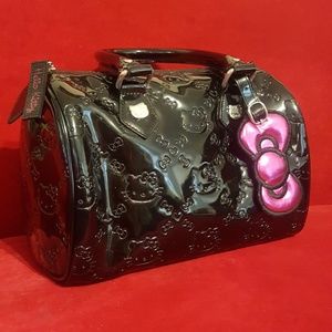 Hello Kitty Black/Hot Pink Patten Loungefly Purse
