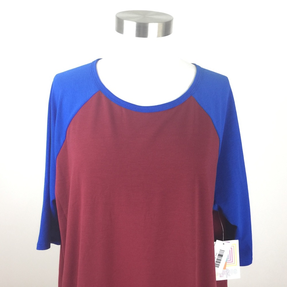 Lularoe NWT Solid Irma Tunic Top Baseball Shirt - Picture 2 of 7