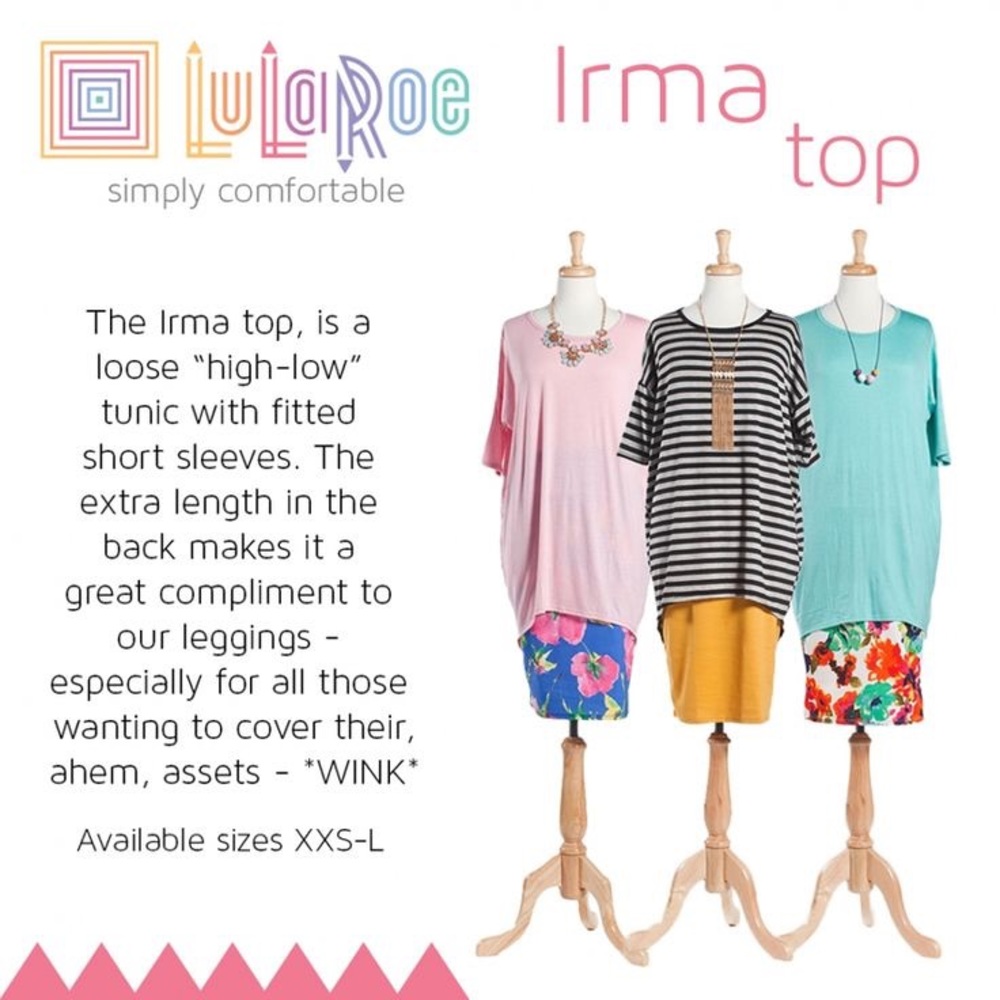 Lularoe NWT Solid Irma Tunic Top Baseball Shirt - Picture 6 of 7