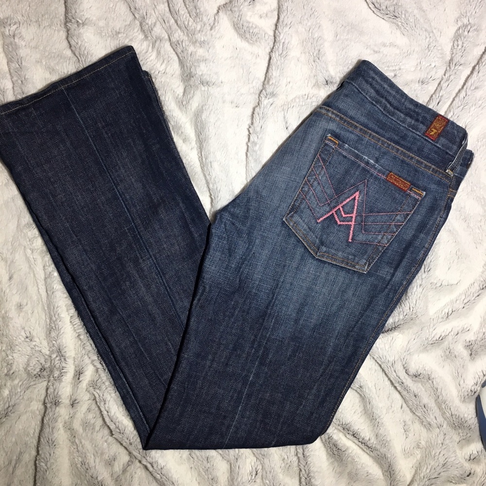 7 For All Mankind Pink A Pocket Jeans RARE