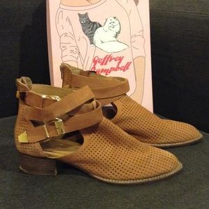 Jeffrey Campbell tan Everly booties