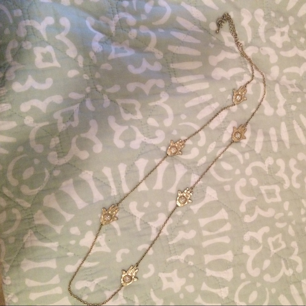 Hamsa Hand rhinestone necklace