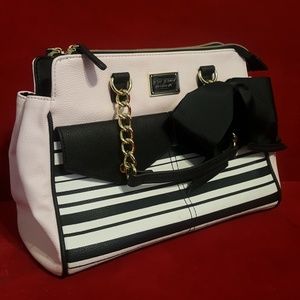 Betsey Johnson Baby Pink/Striped Purse