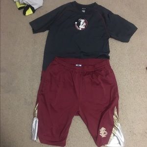 Bundle of FSU shirt and shorts.