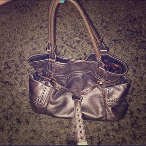B Makowsky silver distressed bag