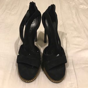 Alexander McQueen shoes with gold chain trim