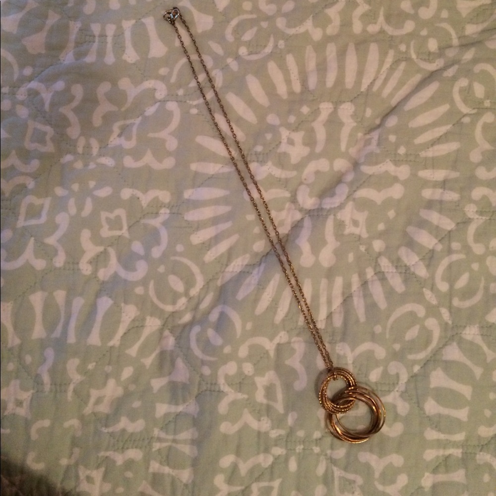 Gold double look long necklace