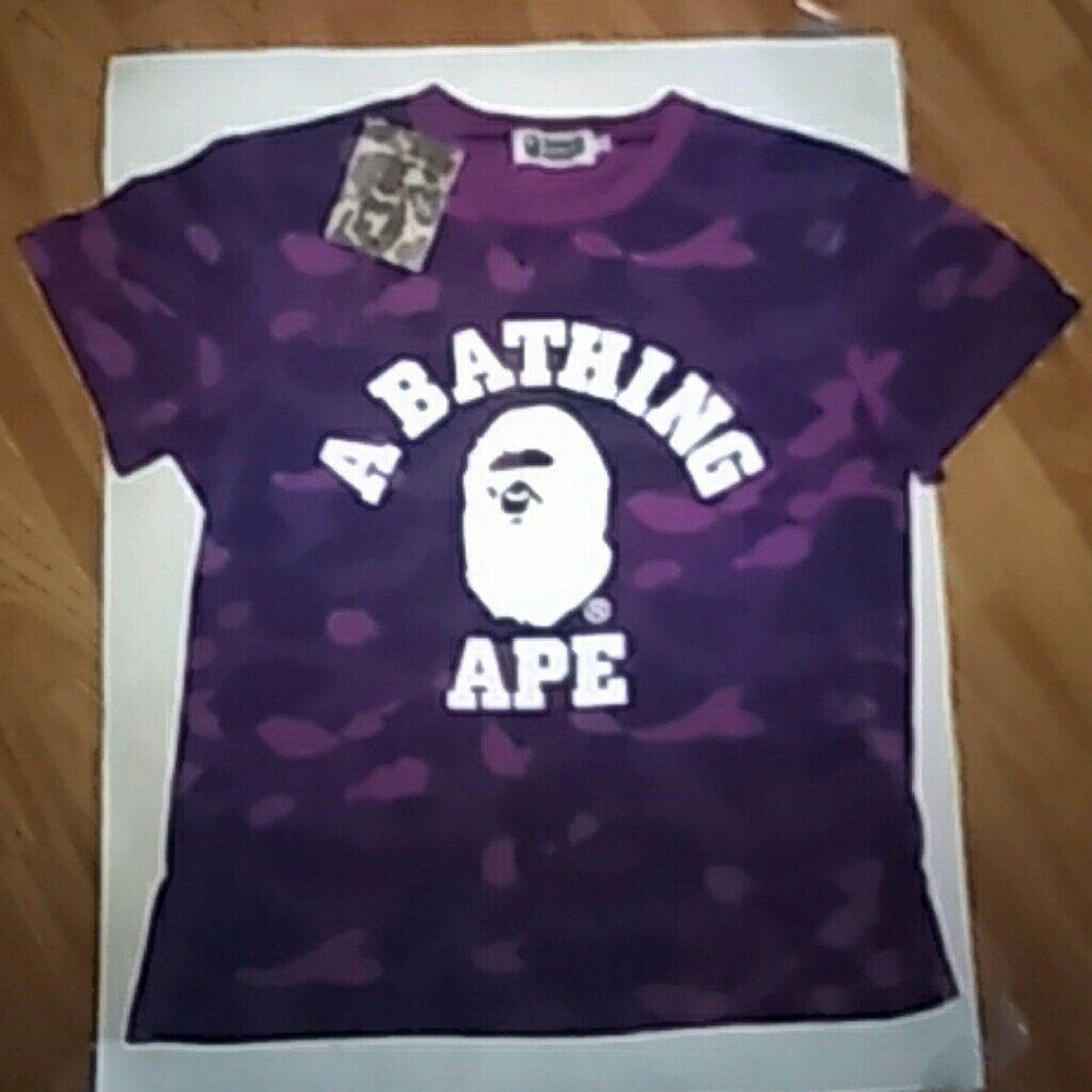 Purple bape shirt medium