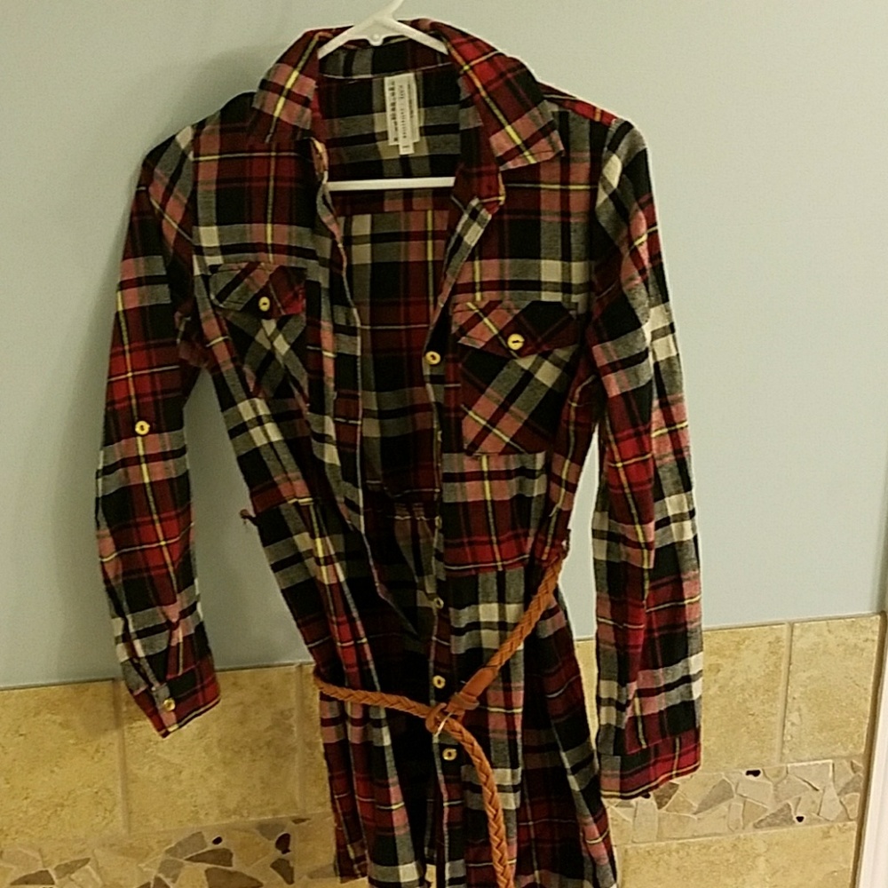 Plaid shirtdress/top
