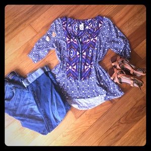 Anthropologists Akemi + Kin cotton peplum top