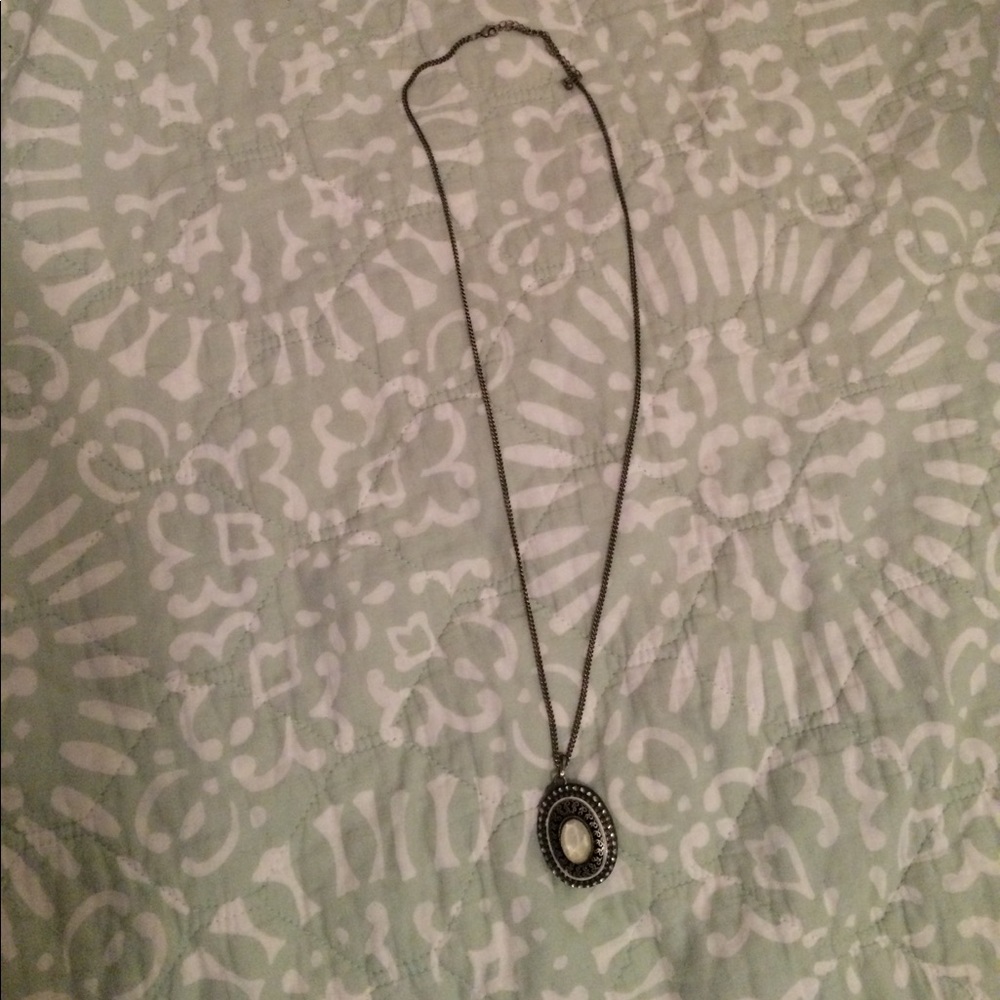 Medallion with stone necklace