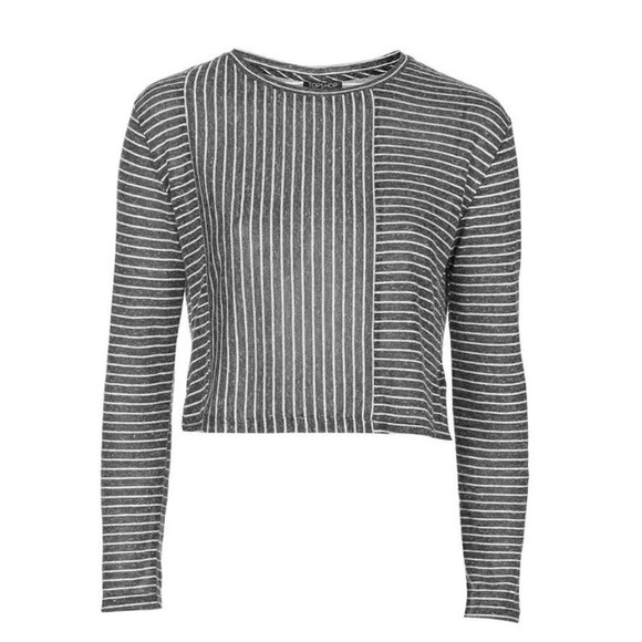 Topshop Stripe Panel Crop Top US4 - Picture 2 of 8