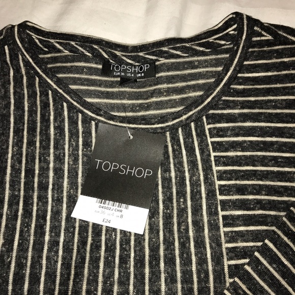 Topshop Stripe Panel Crop Top US4 - Picture 5 of 8