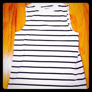 Madewell Striped Tee Navy and White Size Small