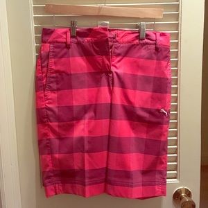 Like new! Pink plaid Puma Bermuda shorts