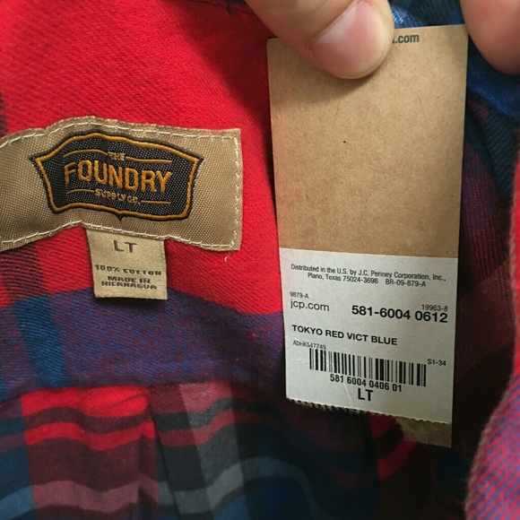 Foundry plaid Large Tall long sleeve shirt - Picture 3 of 3