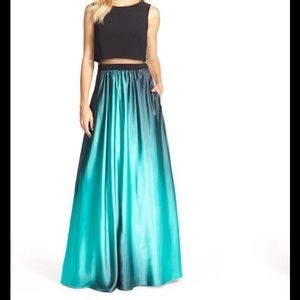 Betsey & Adam Ombre Satin Faux 2-piece Ballgown