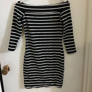 Off the should stripe dress