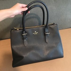Black sarrafino leather bag