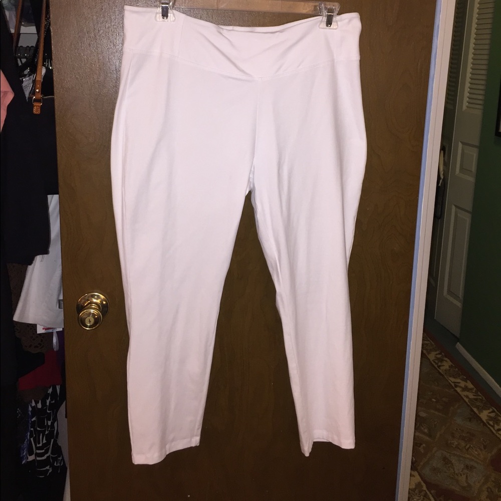 Woman with Control White Leggings