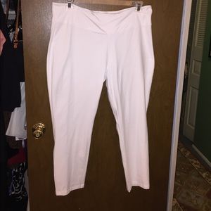 Woman with Control White Leggings