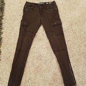Miss Me Cargo Stud Skinny Jeans w/Rhinestones