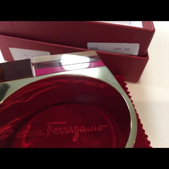 Salvatore Ferragamo Lucite Gold Cuff - Picture 4 of 7