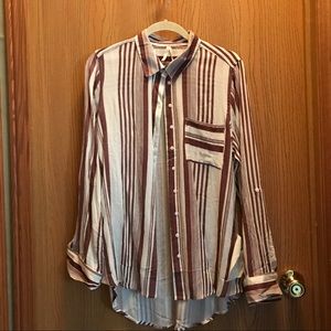 Lightweight striped silky shirt size L