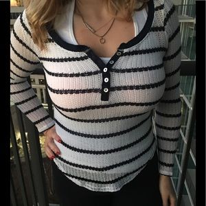 Aeropostale mesh striped top