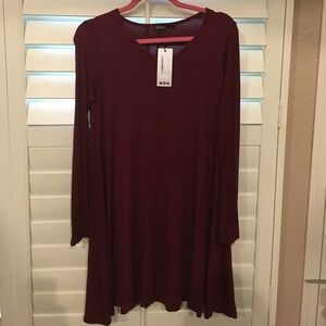 V neck swing dress