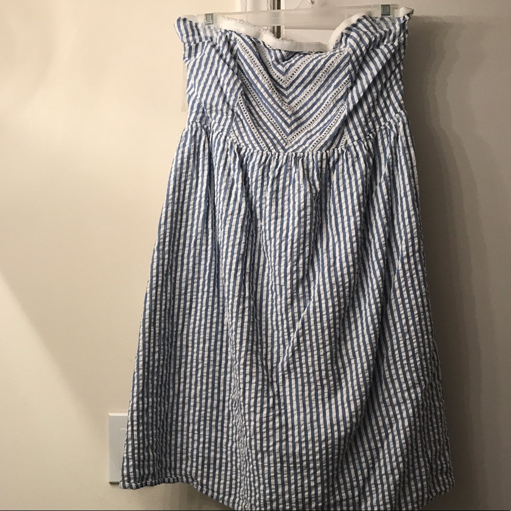 Strapless striped summer dress