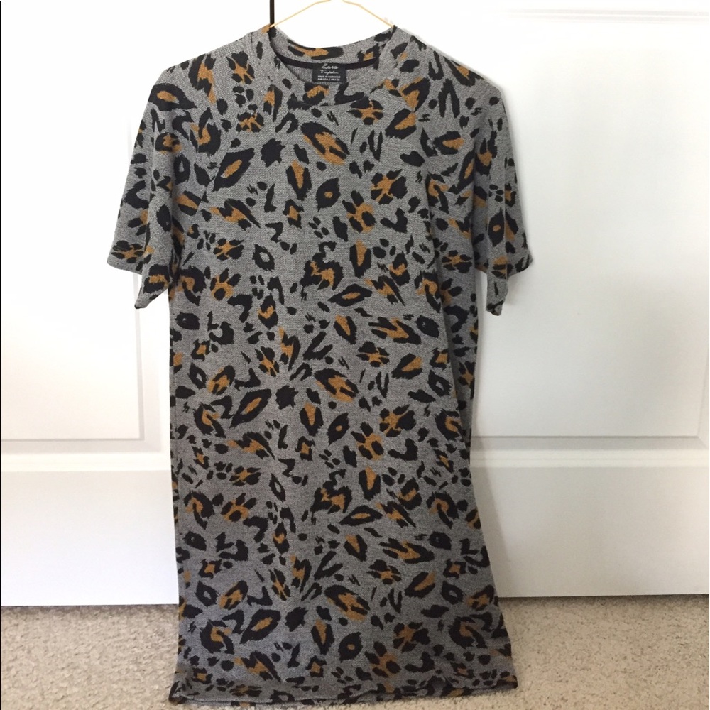 ZARA leopard print shift dress