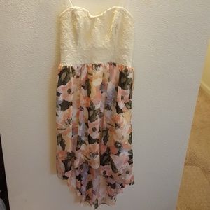 Strapless floral dress size 1