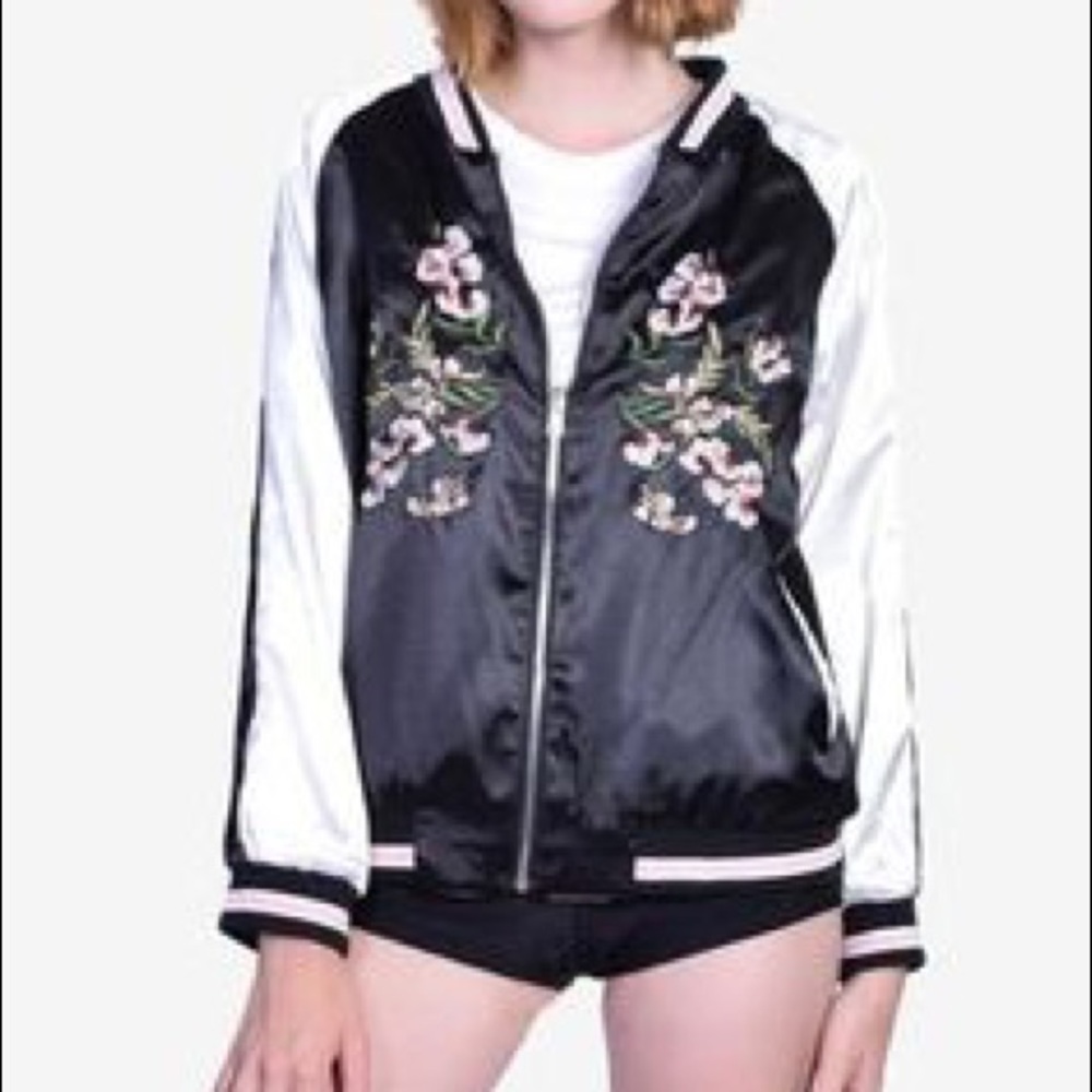 Cherry blossom reversible bomber jacket